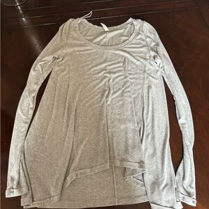 Free People Heather Gray Long-Sleeve Scoop Neck Tunic
